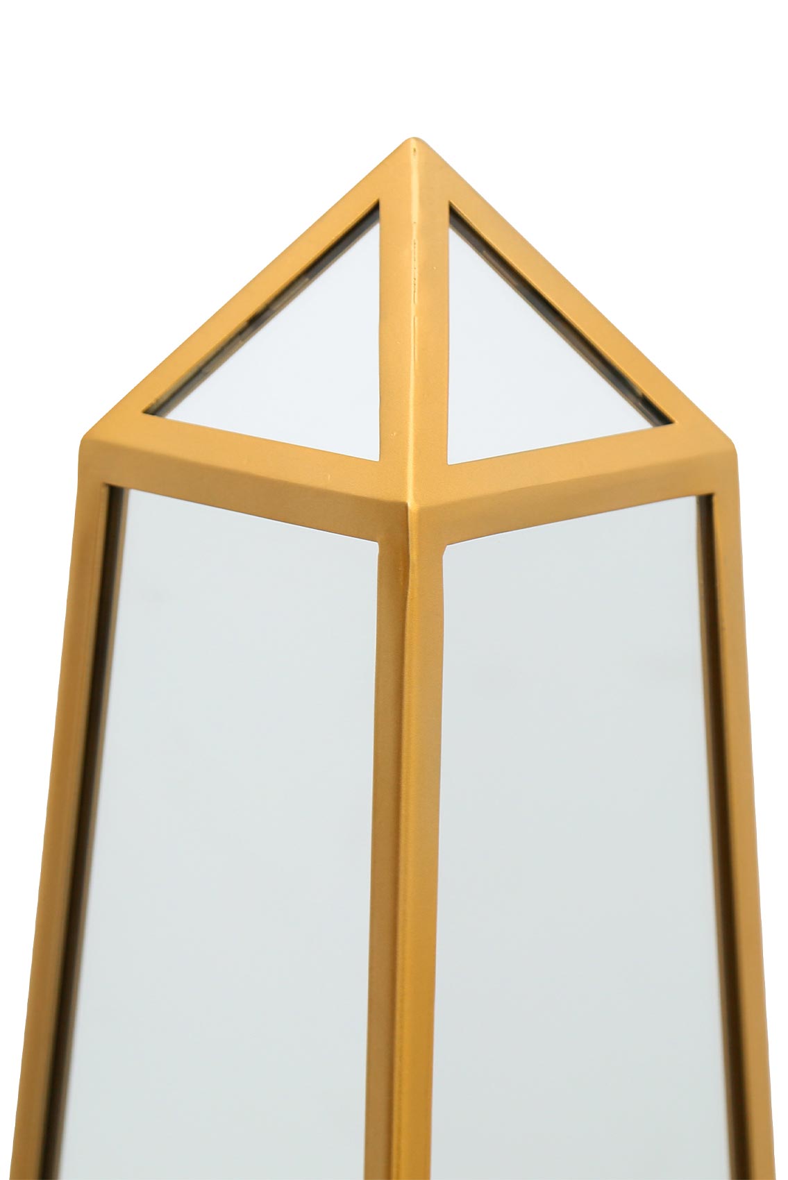 Elegant Gold-Trimmed Mirrored Garden Obelisk - 39" X 8" X 8" (100CM X 20CM X 20CM)-8