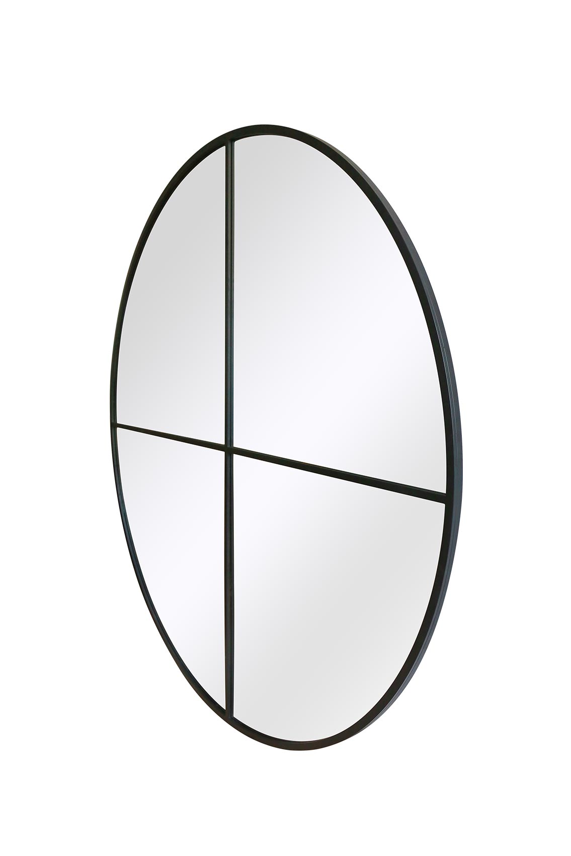 Genestra - Oversized Round Black Metal Garden Wall Mirror 79"x 79" (200x200cm)-4