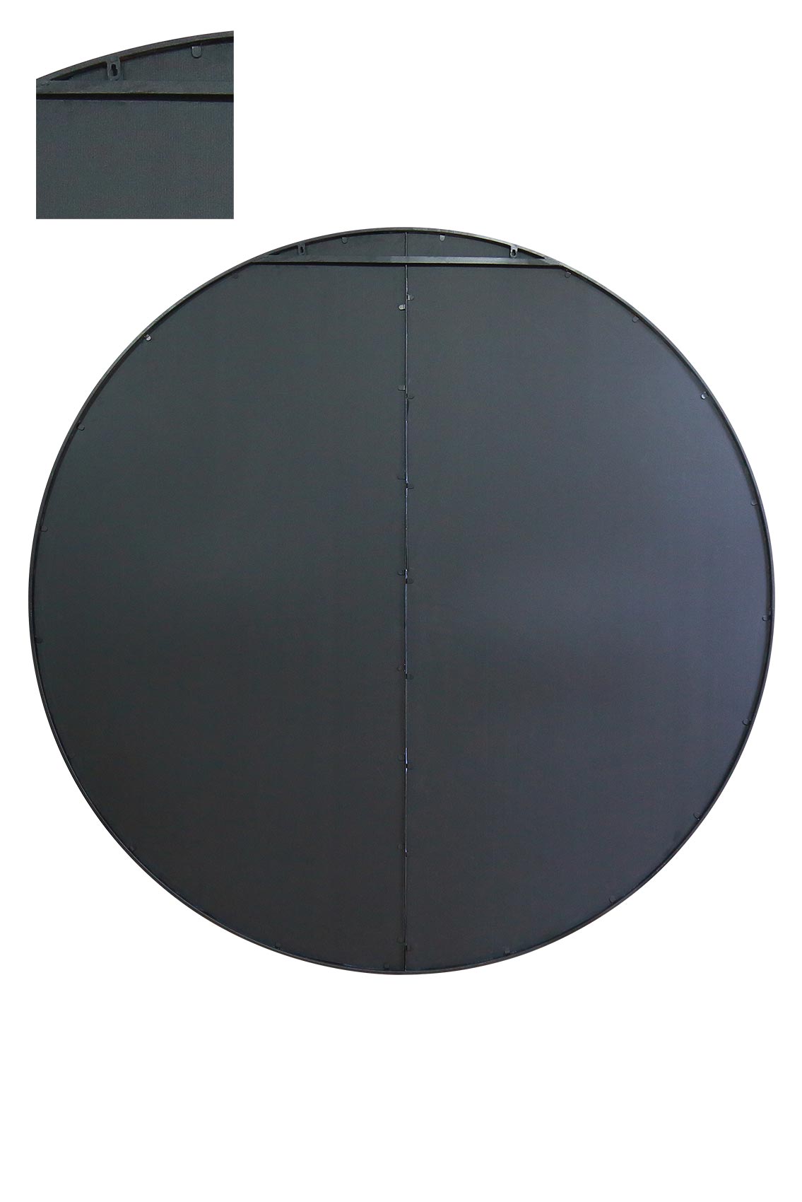 Genestra - Oversized Round Black Metal Garden Wall Mirror 79"x 79" (200x200cm)-10