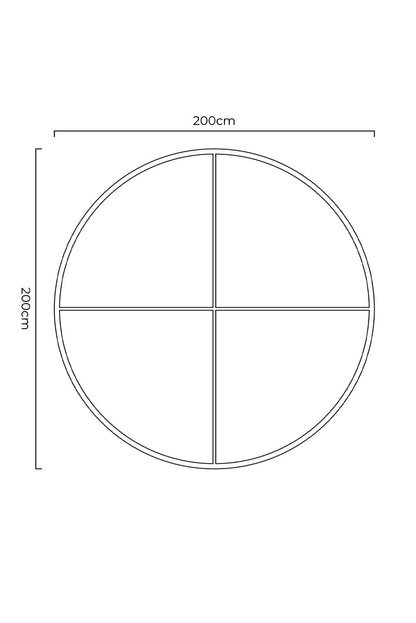 Genestra - Oversized Round Metal Garden Wall Mirror 79"x 79" (200x200cm)-7