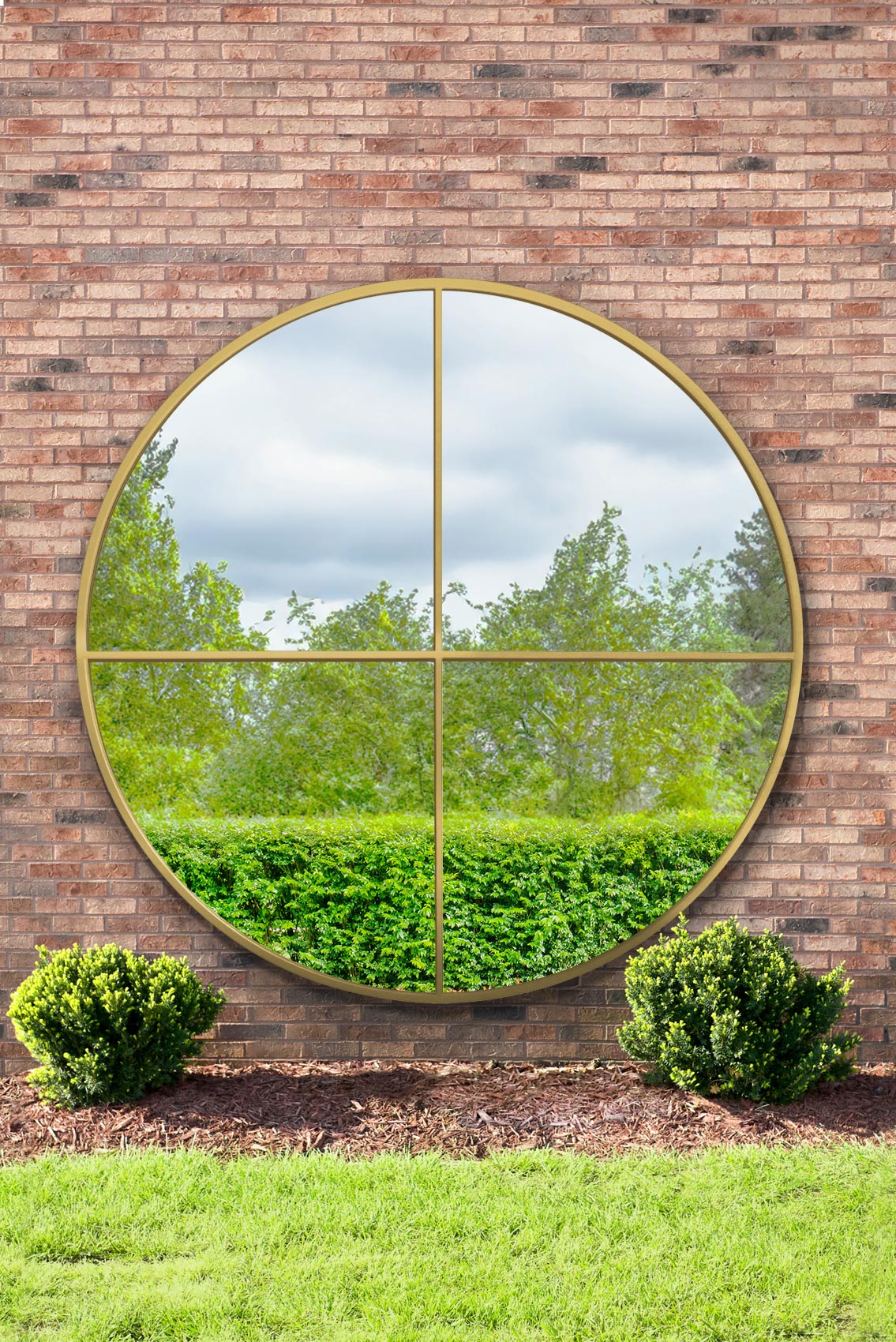 Genestra - Oversized Round Metal Garden Wall Mirror 79"x 79" (200x200cm)-1