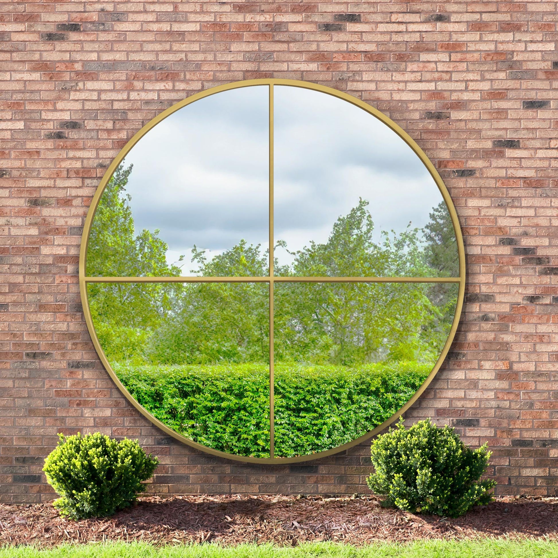 Genestra - Oversized Round Metal Garden Wall Mirror 79"x 79" (200x200cm)-8