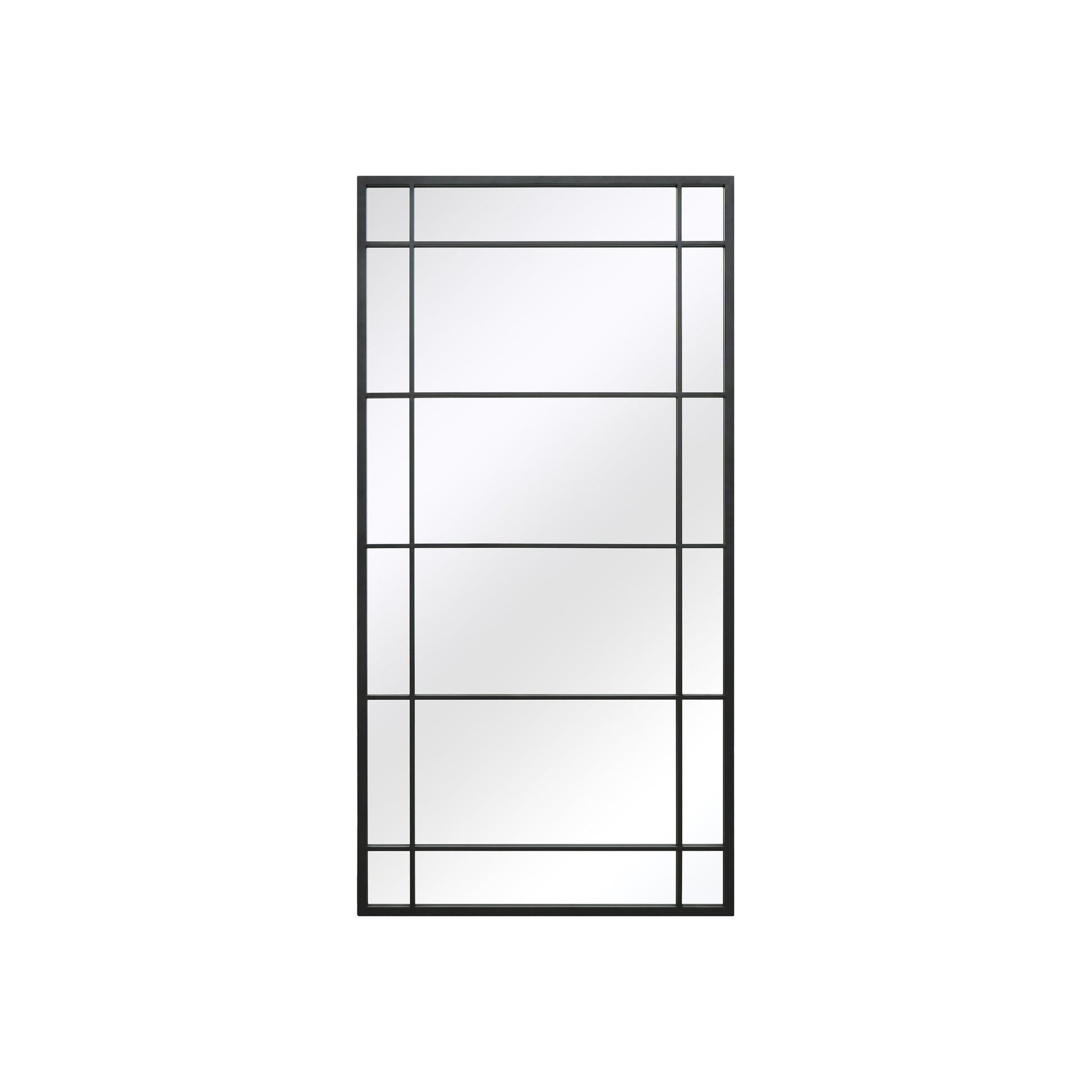 The Reflecta - Sleek Black Metal Framed Leaning or Wall-Mounted Garden Mirror 63" X 31" (160CM X 80CM)-8