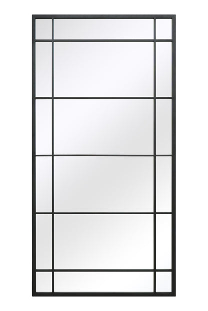 The Reflecta - Sleek Black Metal Framed Leaning or Wall-Mounted Garden Mirror 63" X 31" (160CM X 80CM)-2