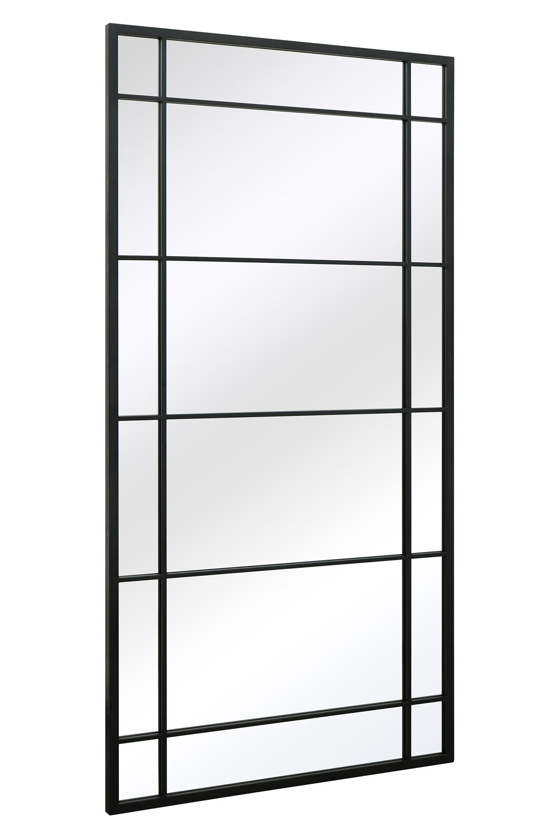 The Reflecta - Sleek Black Metal Framed Leaning or Wall-Mounted Garden Mirror 63" X 31" (160CM X 80CM)-3