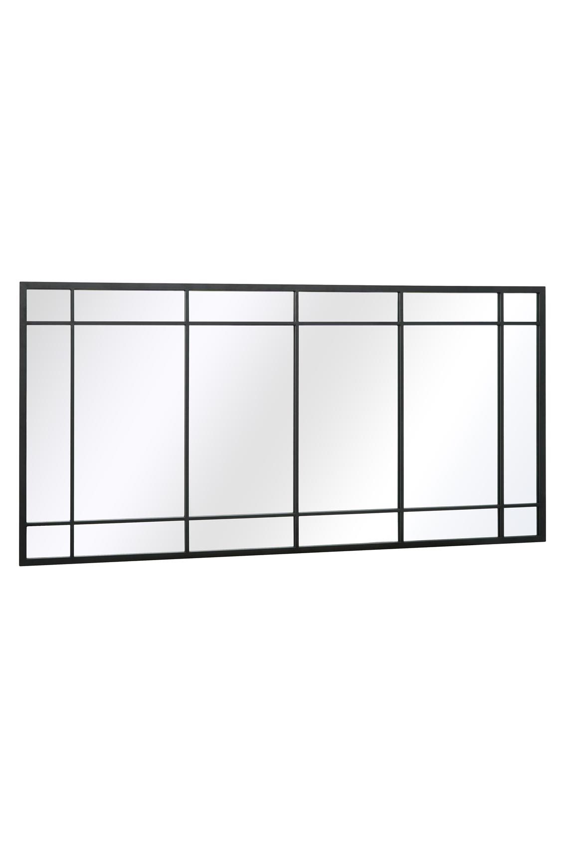 The Reflecta - Sleek Black Metal Framed Leaning or Wall-Mounted Garden Mirror 63" X 31" (160CM X 80CM)-12