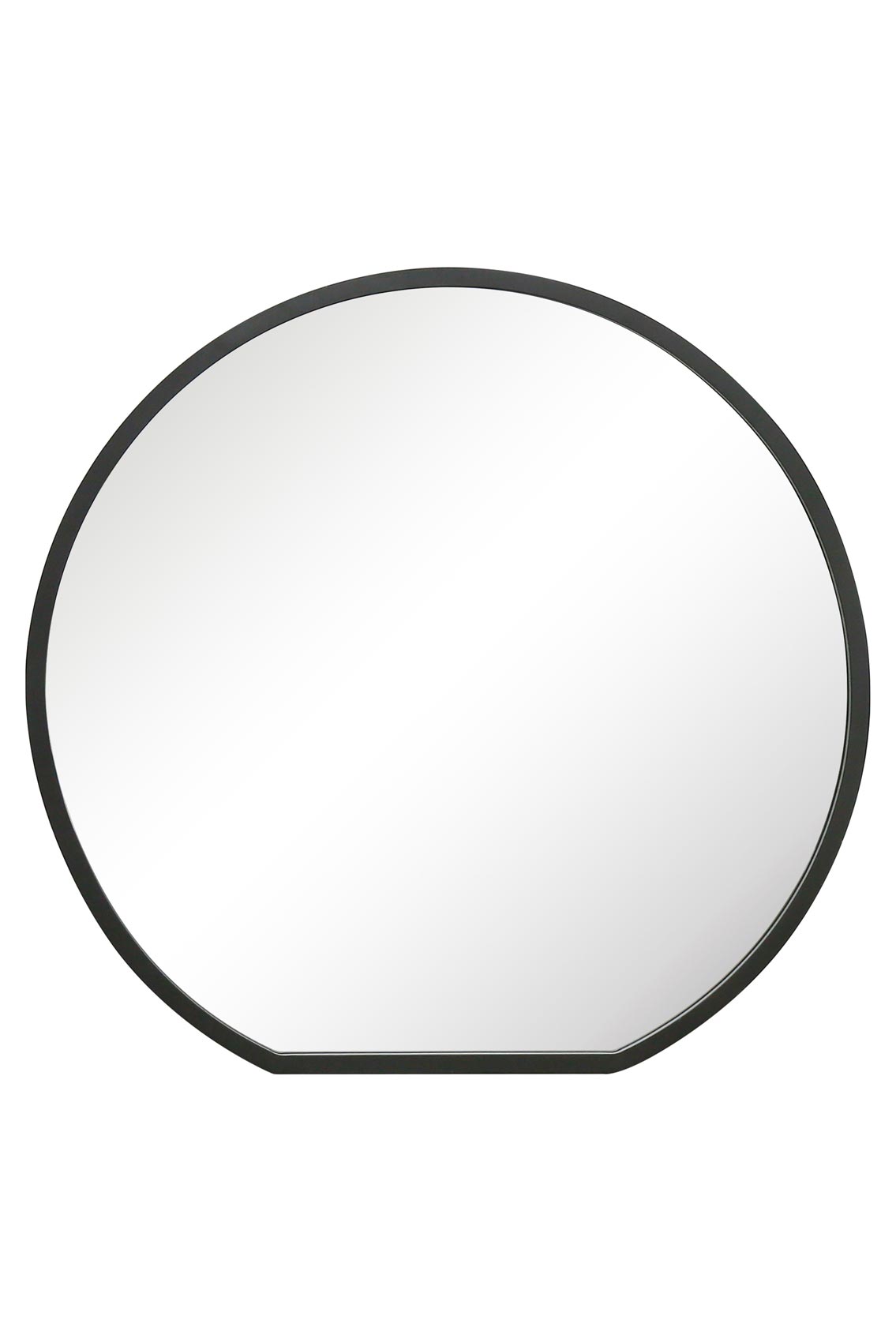 The Round Reflection - Elegant Black Framed Circular Wall Mirror for Garden or Mantle - 33" X 31" (84CM X 80CM)-2