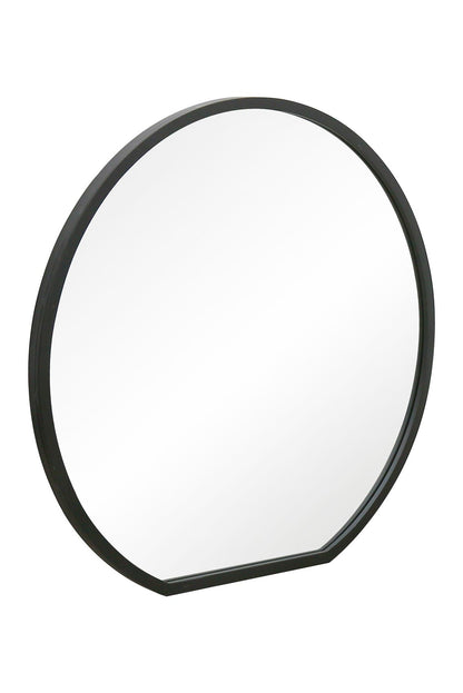 The Round Reflection - Elegant Black Framed Circular Wall Mirror for Garden or Mantle - 33" X 31" (84CM X 80CM)-4