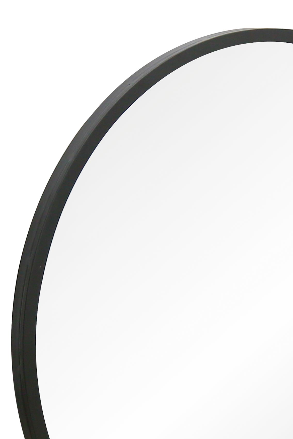 The Round Reflection - Elegant Black Framed Circular Wall Mirror for Garden or Mantle - 33" X 31" (84CM X 80CM)-6