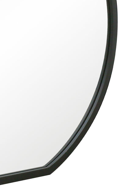 The Round Reflection - Elegant Black Framed Circular Wall Mirror for Garden or Mantle - 33" X 31" (84CM X 80CM)-8