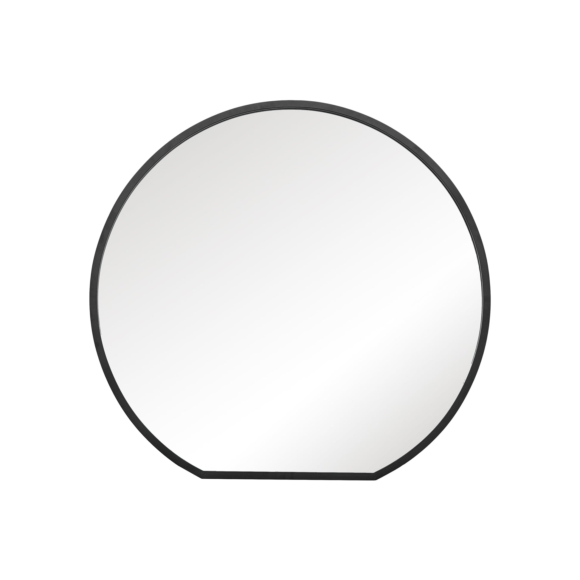 The Reflector - Elegant Black Framed Round Garden Wall Mirror - Ideal for Any Space! 41" X 39" (105CM X 100CM)-2