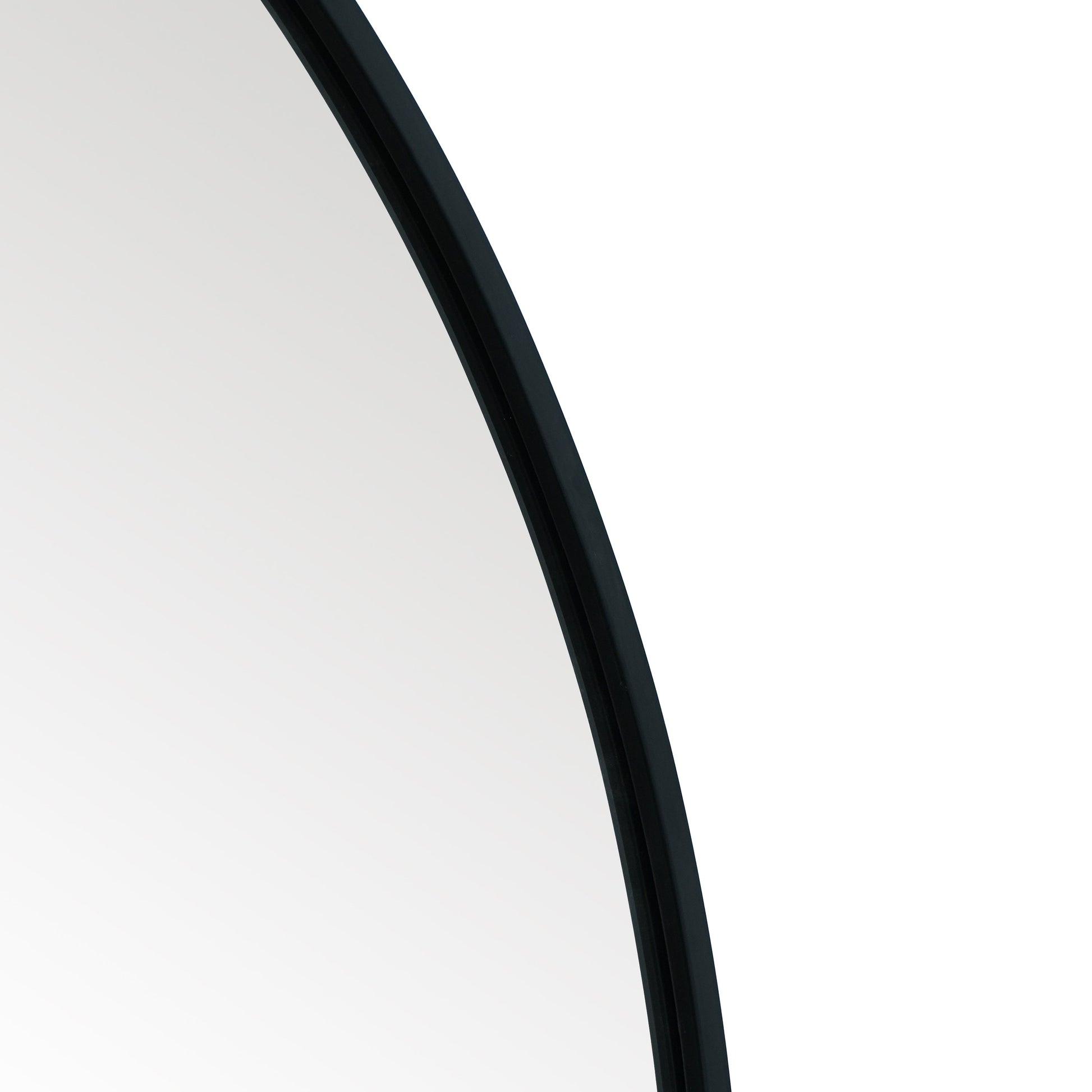 The Reflector - Elegant Black Framed Round Garden Wall Mirror - Ideal for Any Space! 41" X 39" (105CM X 100CM)-8