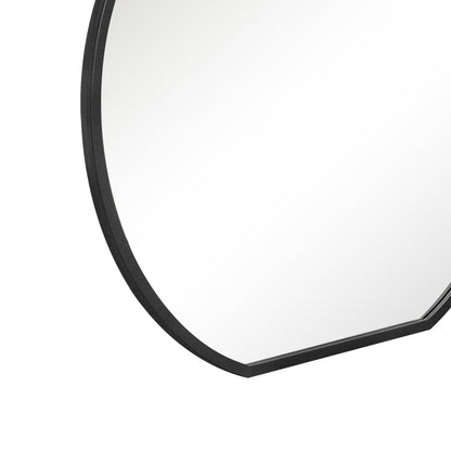 The Round Reflection - Elegant Black Framed 50" X 47" (126CM X 120CM) Circular Garden Wall Mirror for Mantle Decor!-9