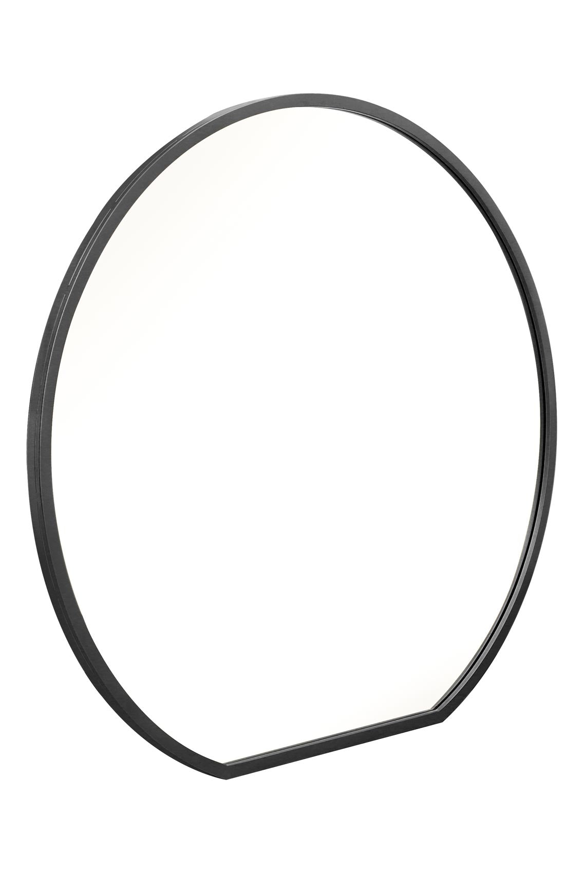 The Round Reflection - Elegant Black Framed 50" X 47" (126CM X 120CM) Circular Garden Wall Mirror for Mantle Decor!-3