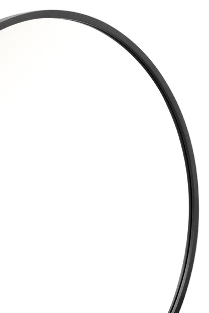 The Round Reflection - Elegant Black Framed 50" X 47" (126CM X 120CM) Circular Garden Wall Mirror for Mantle Decor!-4