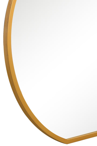 The Radiant Circle - Elegant Gold Framed Flat Bottom Garden Wall Mirror - Ideal for Mantle Display! 50" X 47" (126CM X 120CM)-13