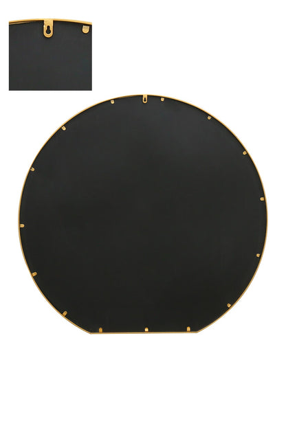 The Radiant Circle - Elegant Gold Framed Flat Bottom Garden Wall Mirror - Ideal for Mantle Display! 50" X 47" (126CM X 120CM)-6