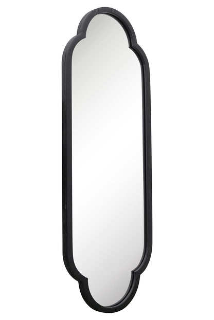 The Duplici - Sleek Black Metal Double Arched Oval Garden Wall Mirror 40" X 14" (102CM X 35.5CM)-3