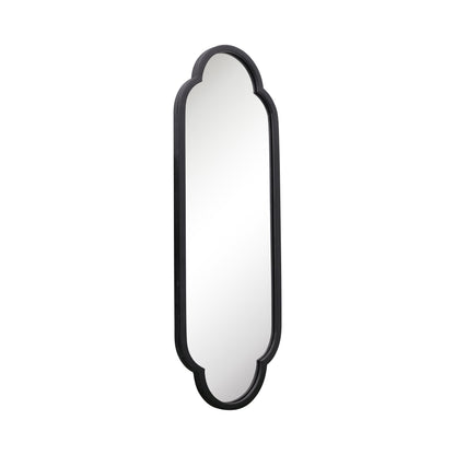 The Duplici - Sleek Black Metal Double Arched Oval Garden Wall Mirror 40" X 14" (102CM X 35.5CM)-8