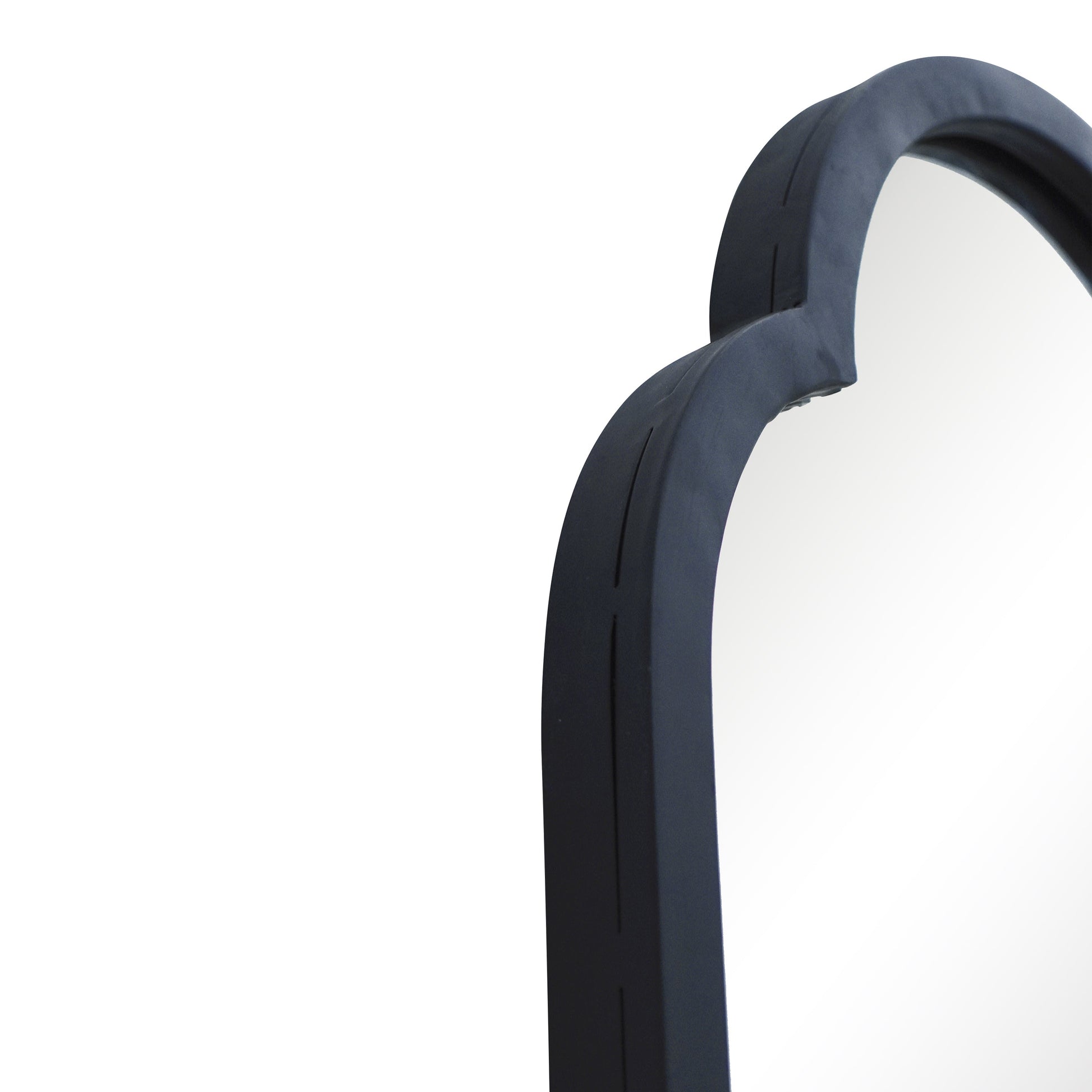 The Duplici - Sleek Black Metal Double Arched Oval Garden Wall Mirror 40" X 14" (102CM X 35.5CM)-8