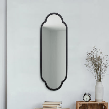 The Duplici - Elegant Black Metal Double Arched Oval Wall Mirror 40" X 14" (102CM X 35.5CM)-2