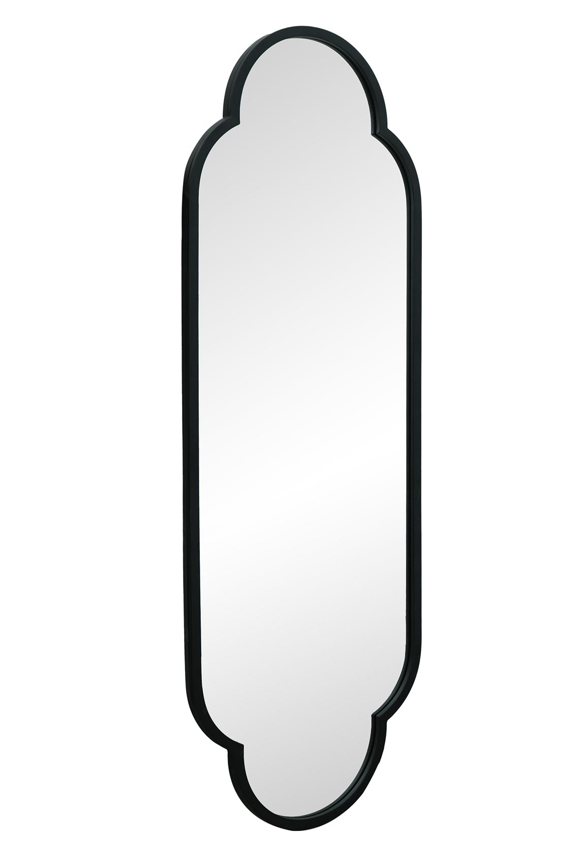 The Duplici - Elegant Black Metal Double Arched Oval Garden Wall Mirror 59" X 20" (150CM X 52CM)-4