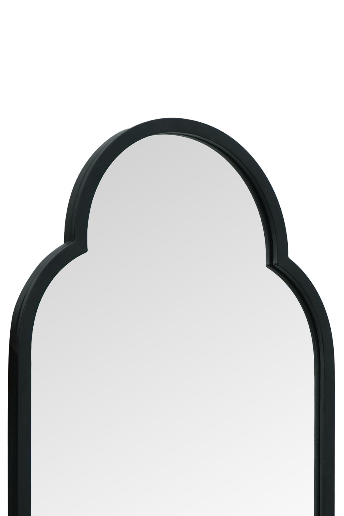 The Duplici - Elegant Black Metal Double Arched Oval Garden Wall Mirror 59" X 20" (150CM X 52CM)-6