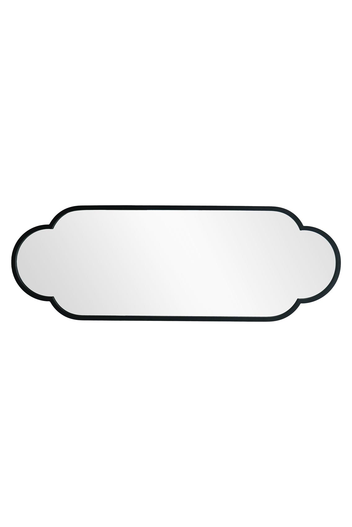 The Duplici - Elegant Black Metal Double Arched Oval Garden Wall Mirror 59" X 20" (150CM X 52CM)-10