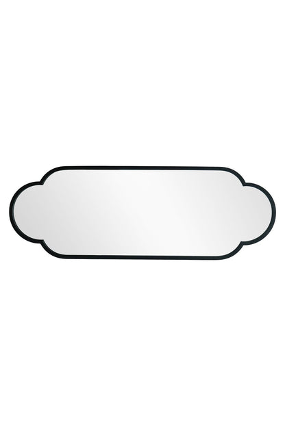 The Duplici - Elegant Black Metal Double Arched Oval Garden Wall Mirror 59" X 20" (150CM X 52CM)-10