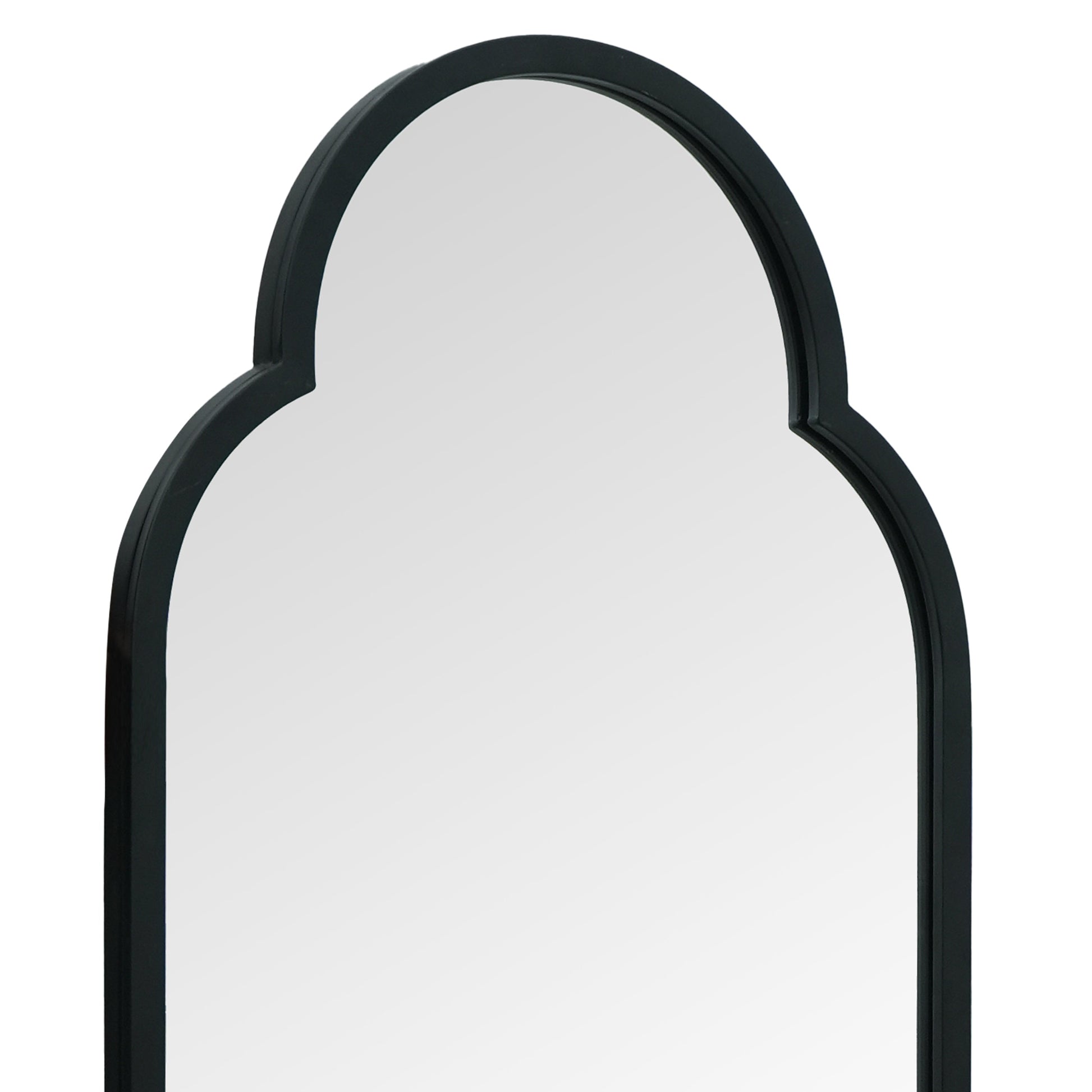 The Duplici - Elegant Black Metal Double Arched Oval Garden Wall Mirror 59" X 20" (150CM X 52CM)-6