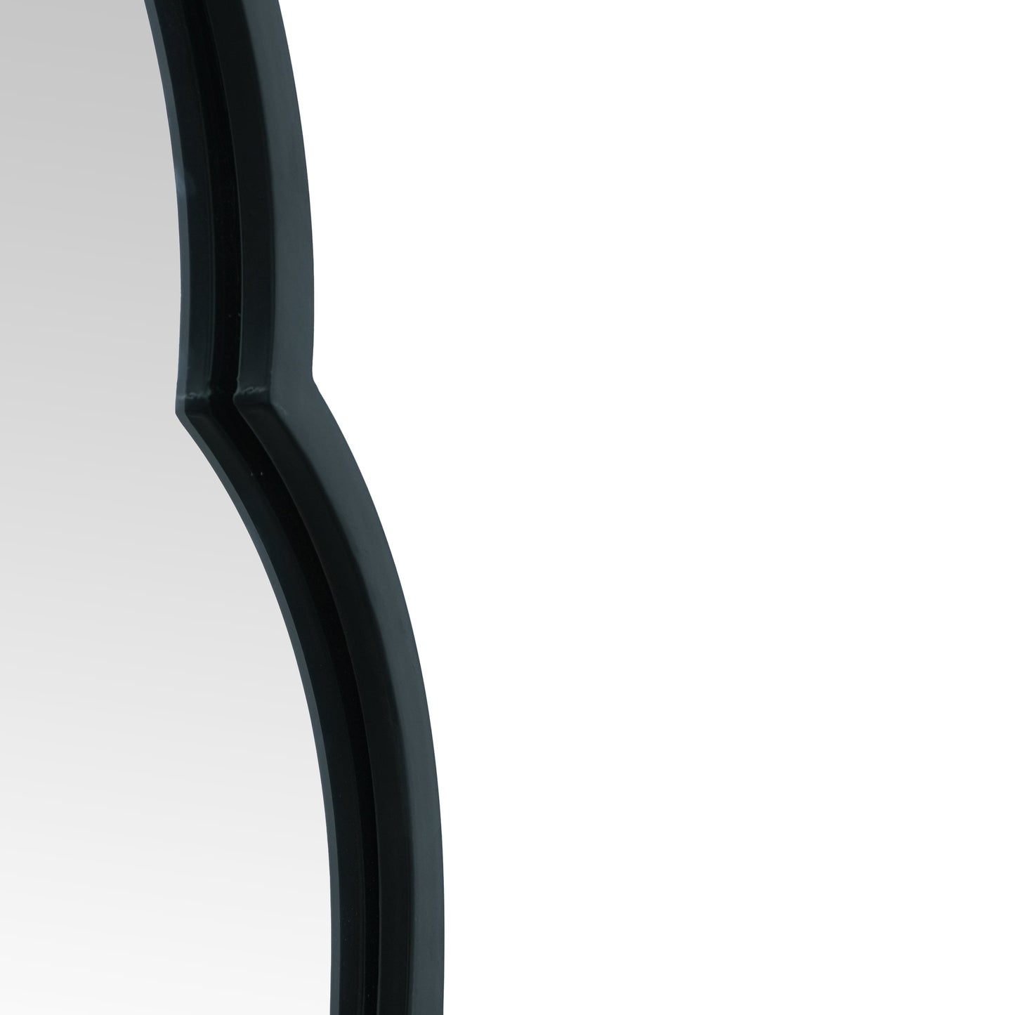 The Duplici - Elegant Black Metal Double Arched Oval Garden Wall Mirror 59" X 20" (150CM X 52CM)-8