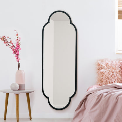 The Duplici - Elegant Black Metal Double Arched Oval Wall Mirror 59" x 20" (150CM x 52CM)-2