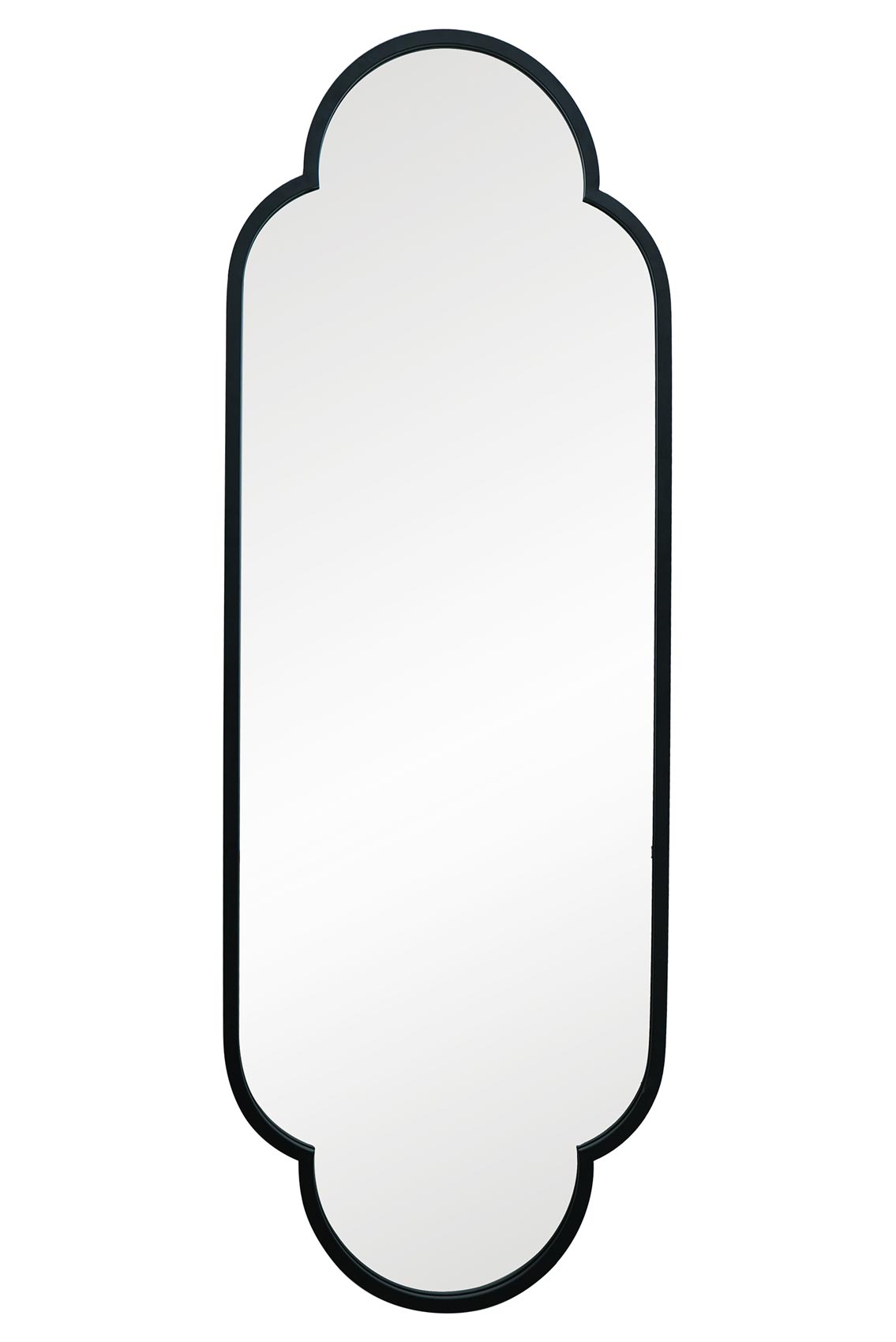 The Duplici - Elegant Black Metal Double Arched Oval Garden Wall Mirror 67" X 23" (170CM X 59CM)-3