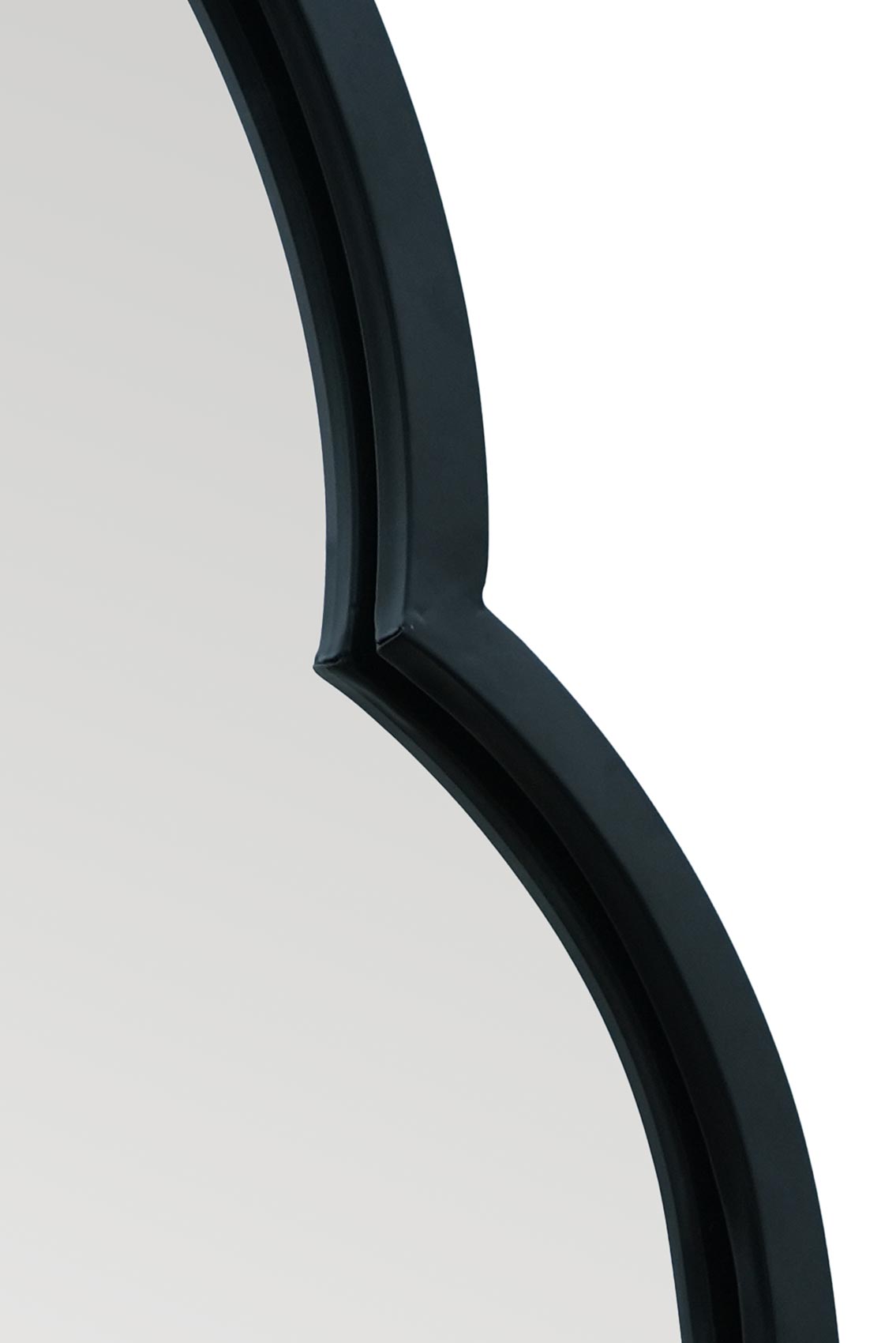 The Duplici - Elegant Black Metal Double Arched Oval Garden Wall Mirror 67" X 23" (170CM X 59CM)-6