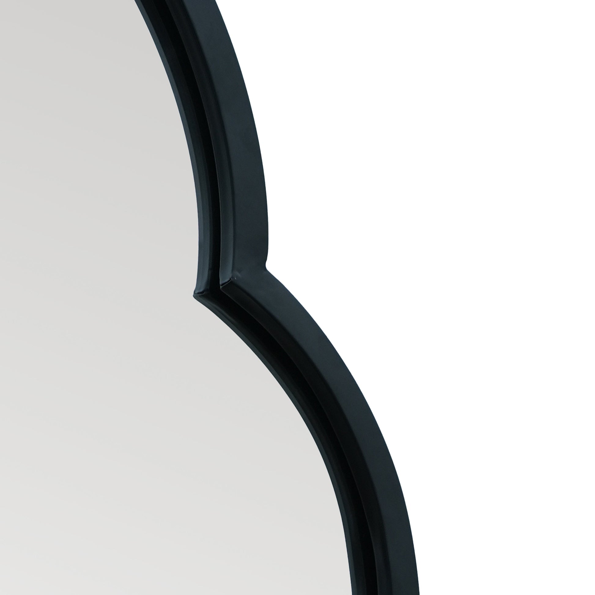 The Duplici - Elegant Black Metal Double Arched Oval Garden Wall Mirror 67" X 23" (170CM X 59CM)-6