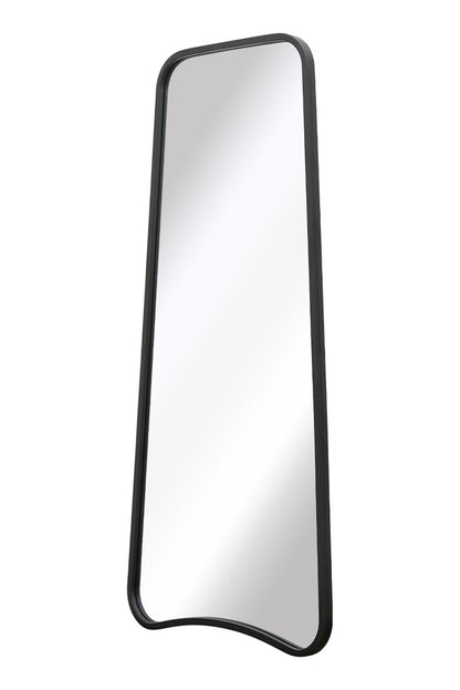 Arched Bottom Black Metal Isosceles Trapezoid Garden Wall Mirror - 48" X 23" (122CM X 58CM) by The Coartans-4