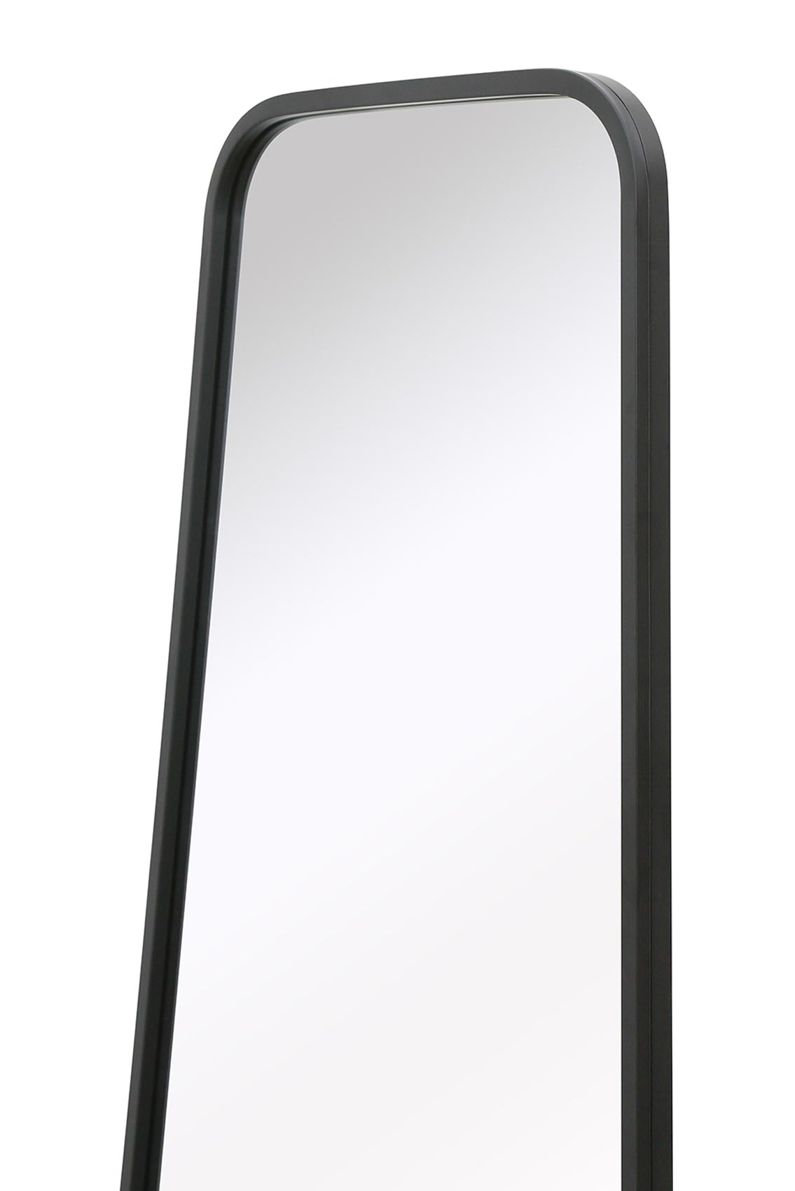 Arched Bottom Black Metal Isosceles Trapezoid Garden Wall Mirror - 48" X 23" (122CM X 58CM) by The Coartans-6