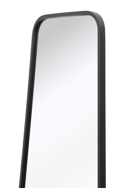 Arched Bottom Black Metal Isosceles Trapezoid Garden Wall Mirror - 48" X 23" (122CM X 58CM) by The Coartans-4