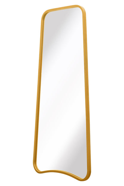 Arched Bottom Gold Metal Framed Isosceles Trapezoid Garden Wall Mirror - 48" X 23" (122CM X 58CM)-4