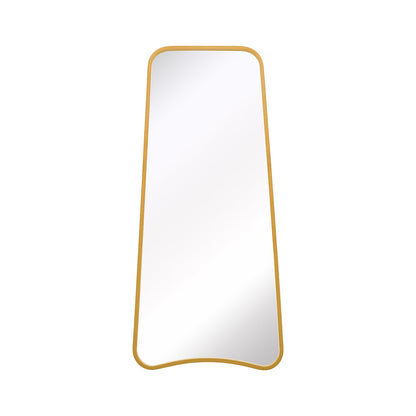 Arched Bottom Gold Metal Framed Isosceles Trapezoid Garden Wall Mirror - 48" X 23" (122CM X 58CM)-8