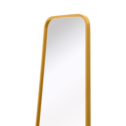 Arched Bottom Gold Metal Framed Isosceles Trapezoid Garden Wall Mirror - 48" X 23" (122CM X 58CM)-8