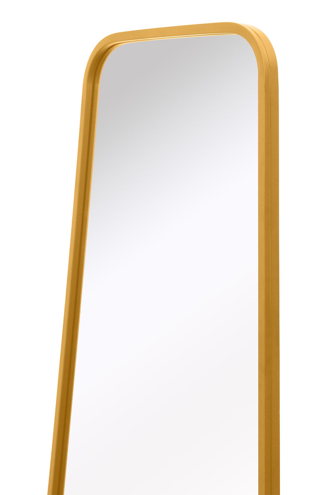 Arched Bottom Gold Metal Framed Isosceles Trapezoid Garden Wall Mirror - 48" X 23" (122CM X 58CM)-6