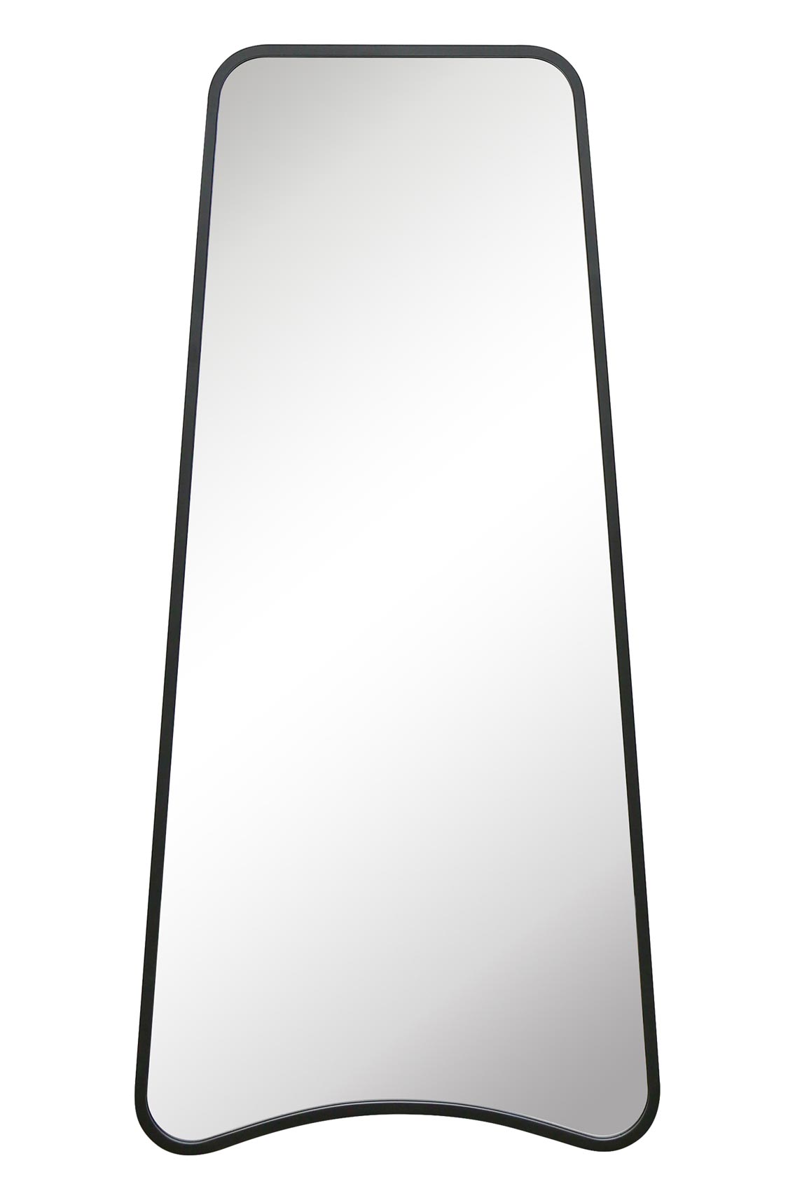 Arched Bottom Black Metal Isosceles Trapezoid Garden Wall Mirror - 71" X 34" (180CM X 85CM) by The Coartans-2