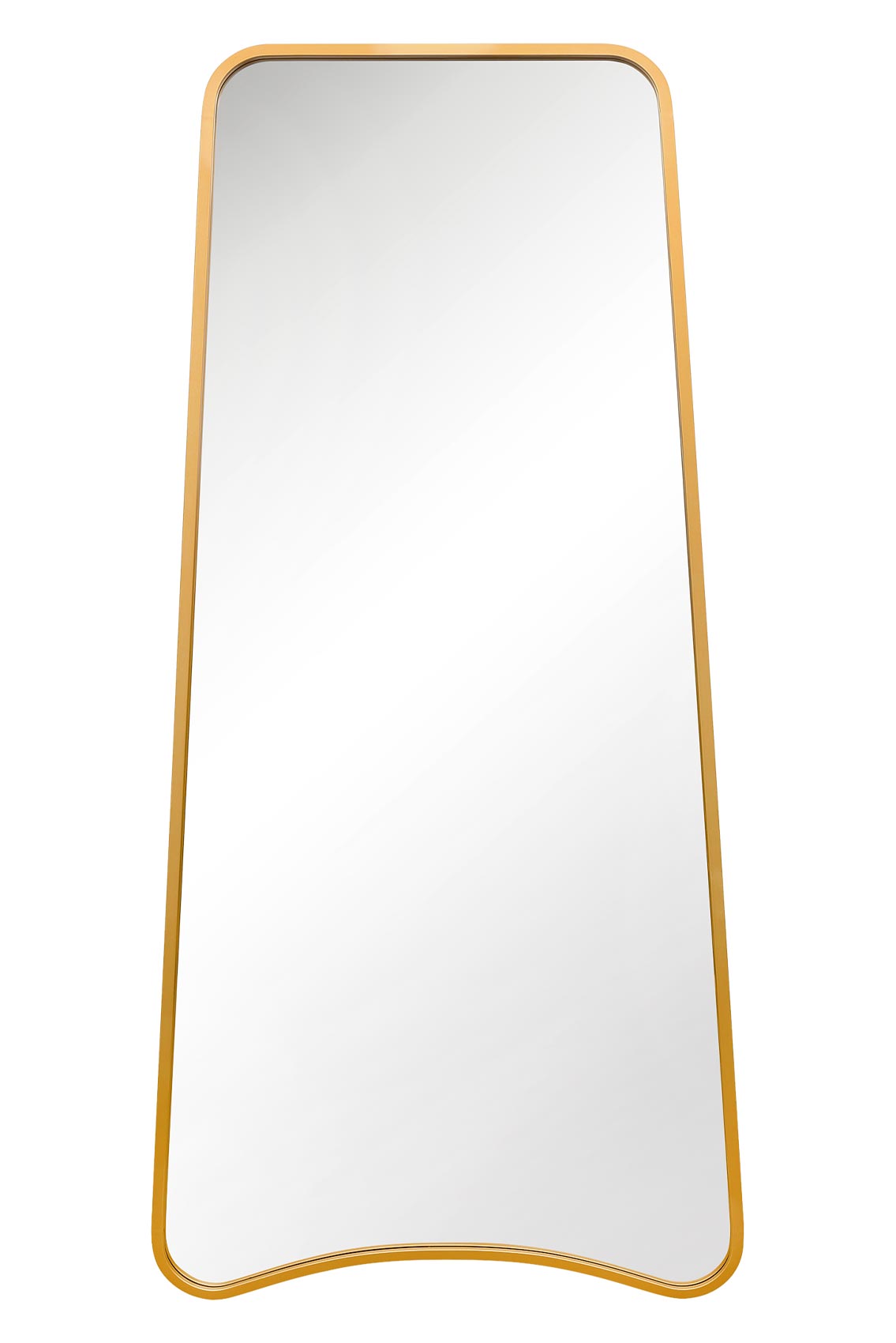 Arched Bottom Gold Metal Isosceles Trapezoid Garden Wall Mirror - 79" X 38" (200CM X 95CM) by Coartans-2