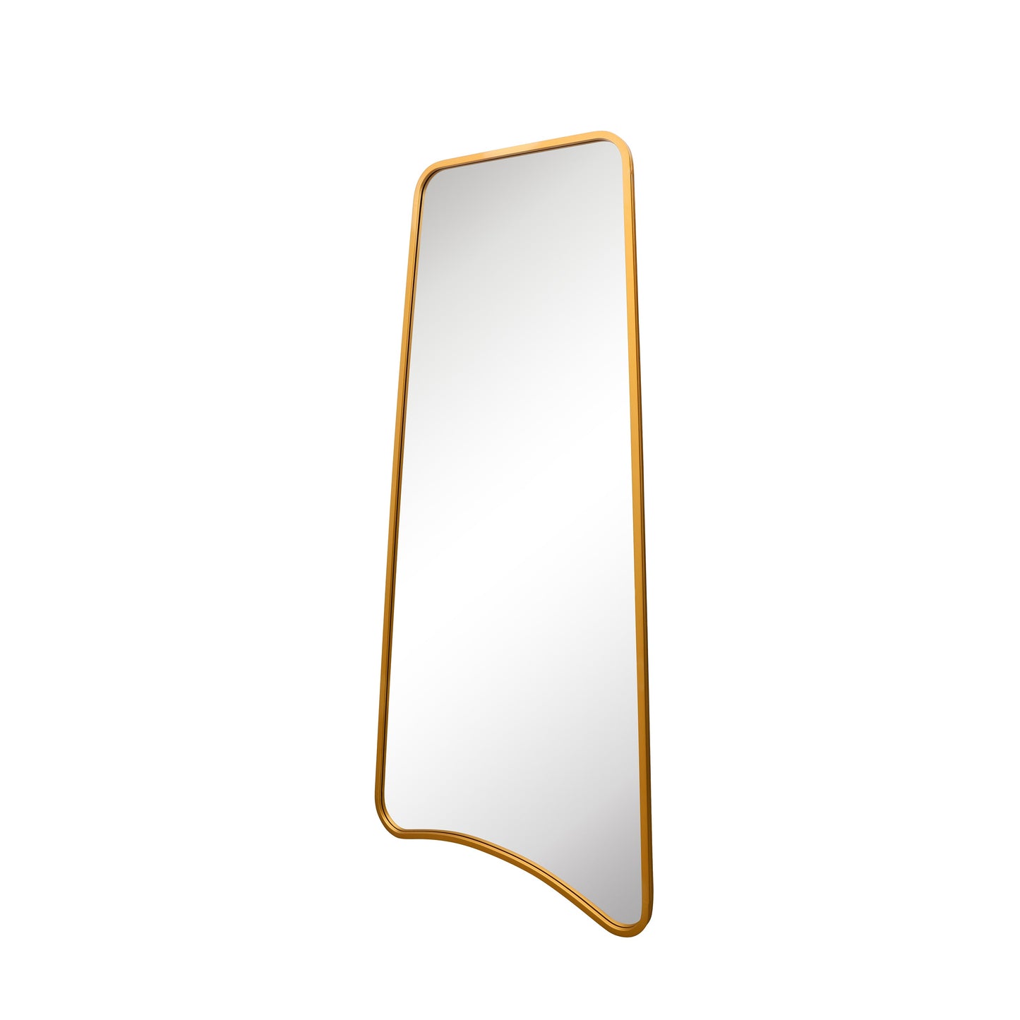 Arched Bottom Gold Metal Isosceles Trapezoid Garden Wall Mirror - 79" X 38" (200CM X 95CM) by Coartans-12