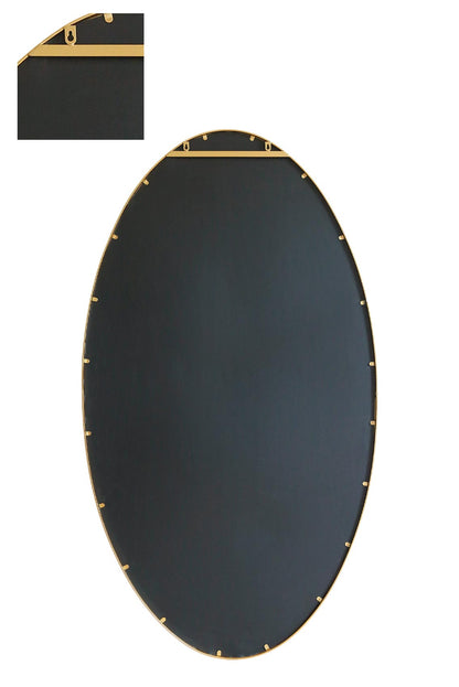 Elegant Oval Garden Wall Mirror with Gold Metal Frame - 71" x 39" (180 x 100CM)-5