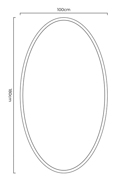 Elegant Oval Garden Wall Mirror with Gold Metal Frame - 71" x 39" (180 x 100CM)-7