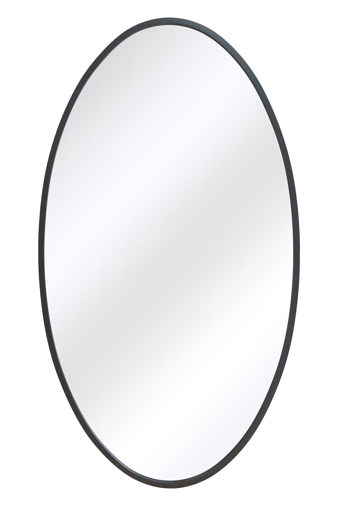 The Oval Reflection - Sleek Black Metal Framed Garden Wall Mirror 79" X 44" (200 x 112CM)-2