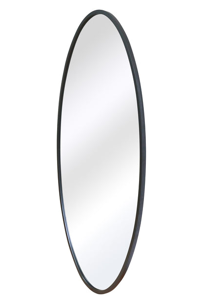 The Oval Reflection - Sleek Black Metal Framed Garden Wall Mirror 79" X 44" (200 x 112CM)-4