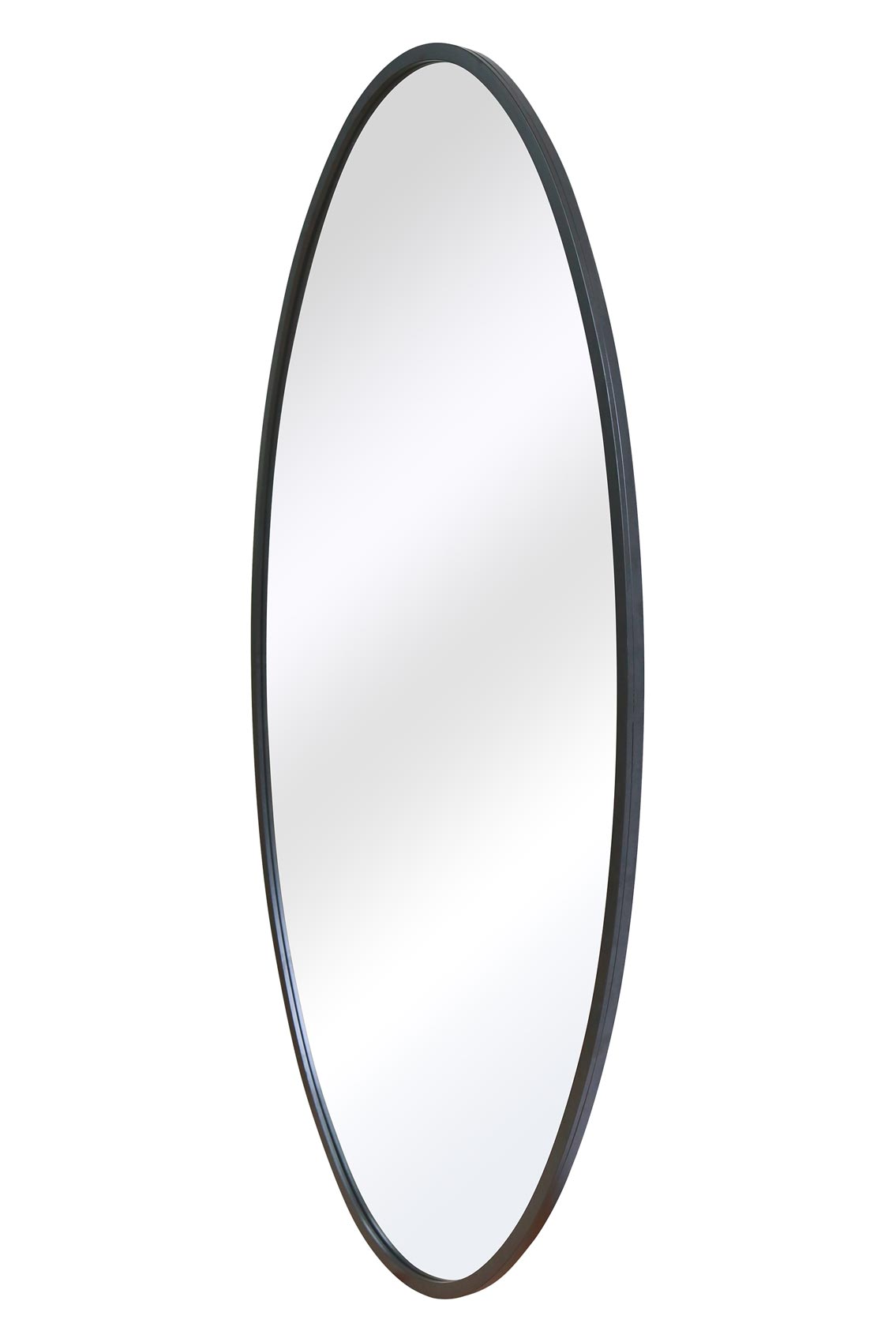 The Oval Reflection - Sleek Black Metal Framed Garden Wall Mirror 79" X 44" (200 x 112CM)-3